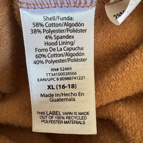 Time and Tru Zip Up Hoodie Jacket Tan Camel Size XL - Picture 7 of 8